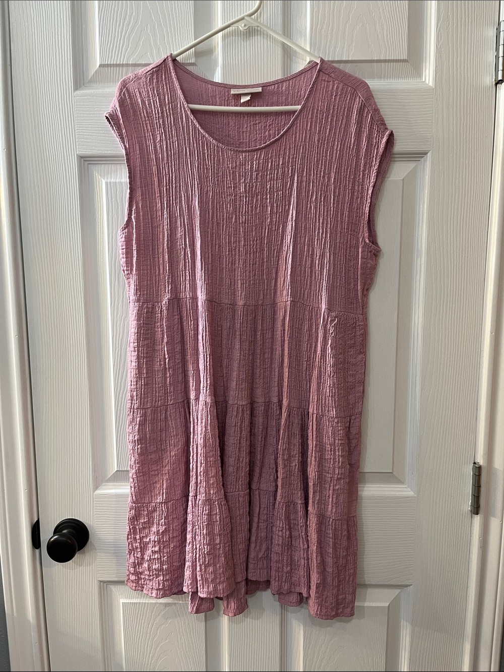 Knox Rose Dusty Rose Sleeveless Tiered Crinkle Tunic